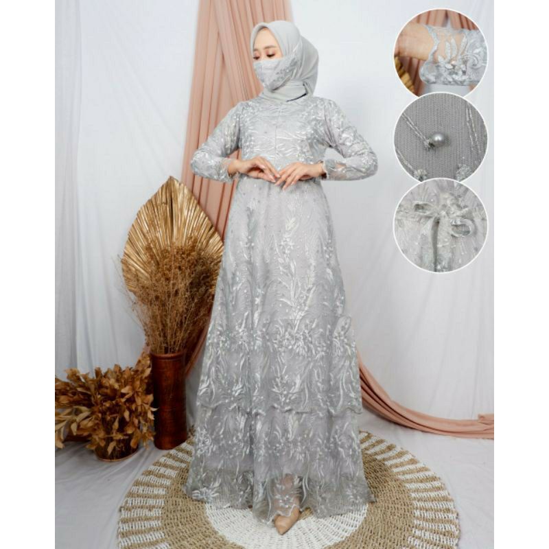 Gamis Mekar Busui / Gamis Tile Mutiara / Gamis Busui / Gamis Tile Mutiara Premium / Gamis Pesta