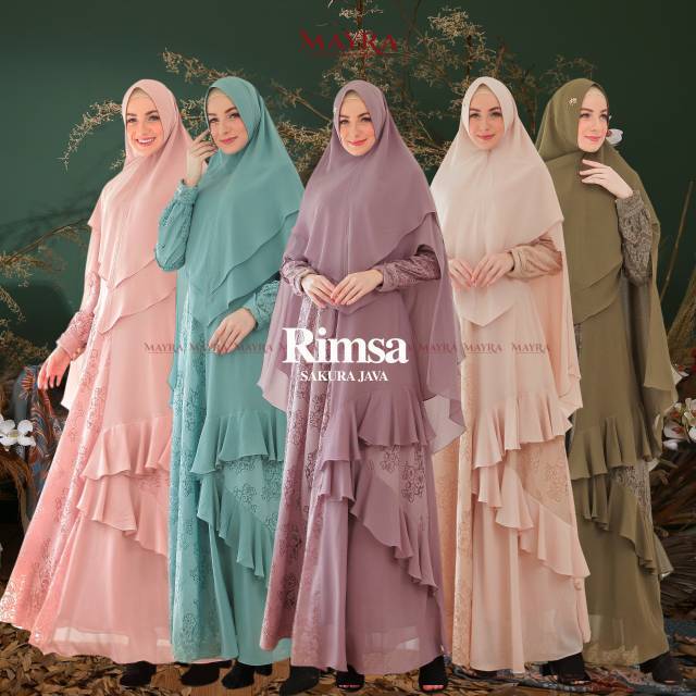 Rimsa Set Syari Original By MAYRA Gamis Premium Terbaru