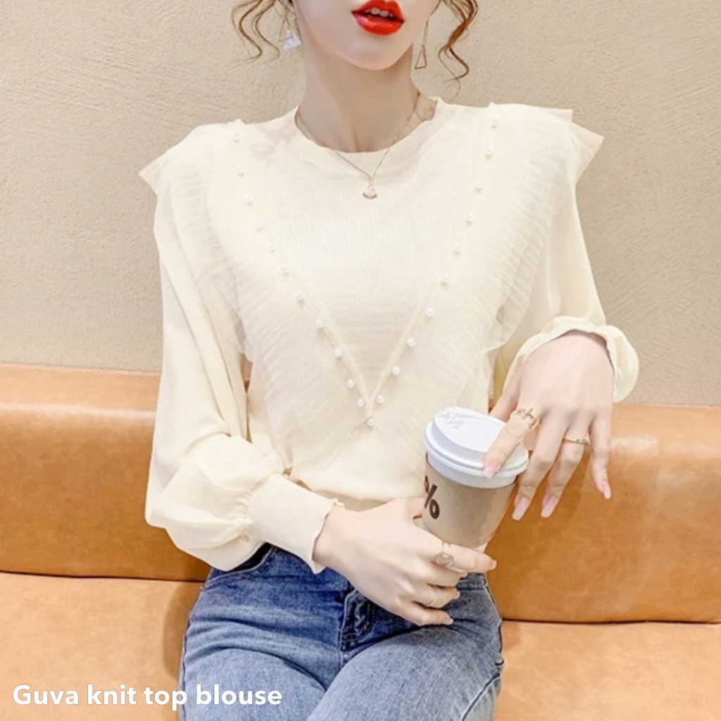 Guva knit top blouse - Thejanclothes