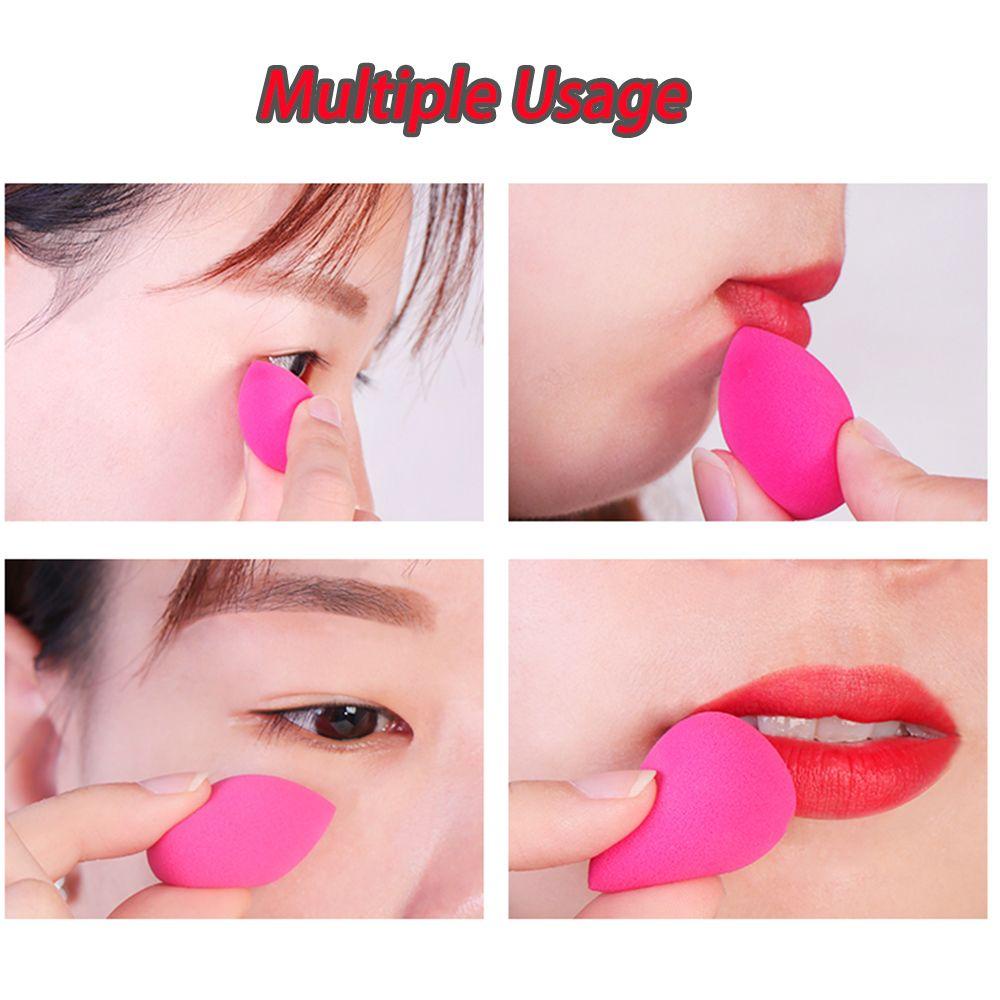 6pcs / Set Spons Puff Makeup Bentuk Telur Mini Aneka Warna Untuk Wanita