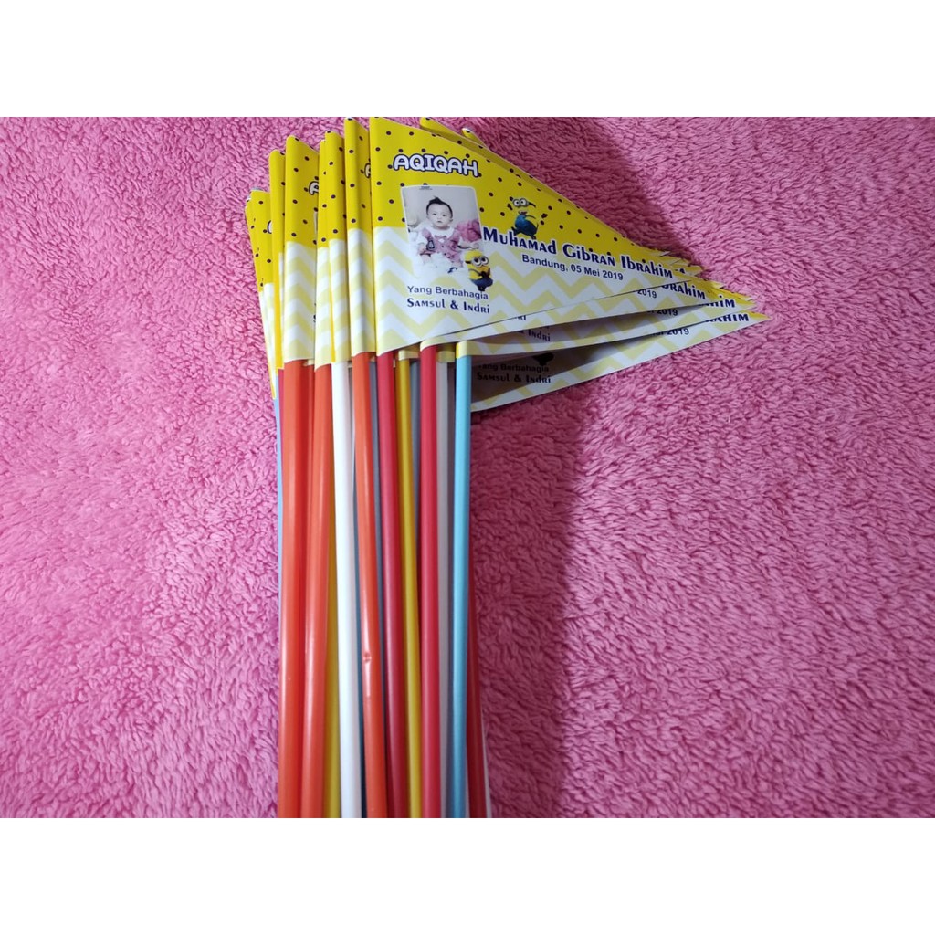 Bendera Aqiqah / bendera ulang tahun / bendera event / bendera pesta / bendera promosi / bendera