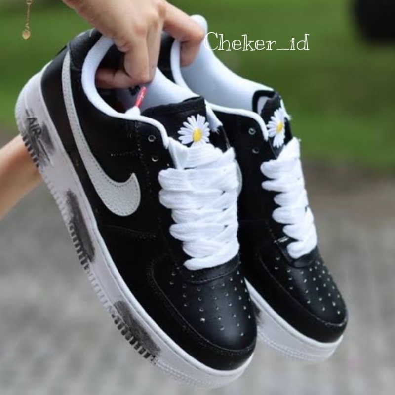 SEPATU SNEAKERS NK3 A1R FORC3 1 ONE PEACEMINUSONE PMO SEPATU WANITA DAN PRIA SEPATU KASUAL SEPATU ANAK LAKI LAKI DAN PEREMPUAN SEPATU HITAM BLACK WHITE HITAM PUTIH SEPATU