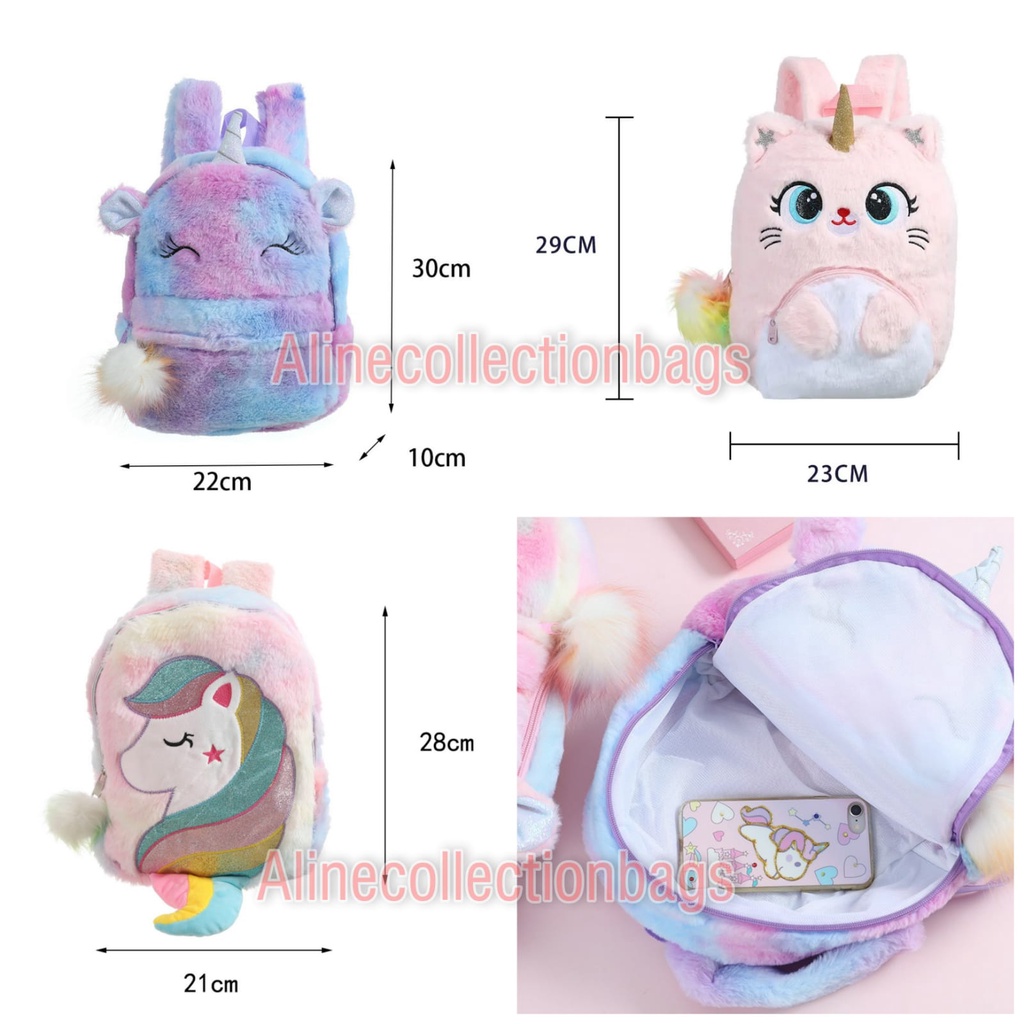 Tas ransel bulu Unicorn tas sekolah anak paud TK ransel unicorn berkualitas Tas Blingberry Original Tas Blingberry