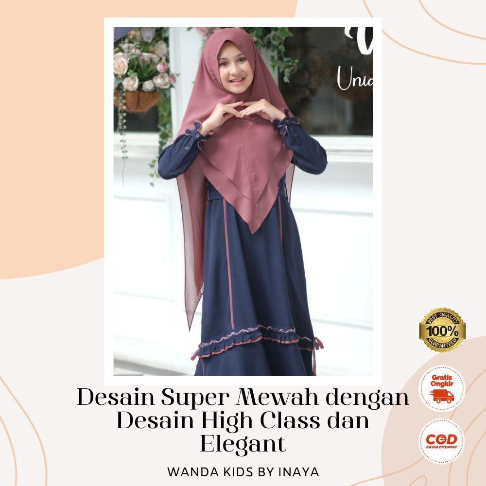 WANDA SYARI MOM AND KIDS BY INAYA EXCLUSIVE SETELAN GAMIS SET KHIMAR IBU DAN ANAK PEREMPUAN TERLARIS