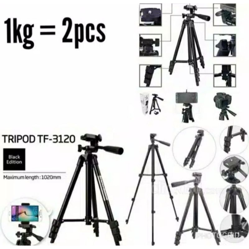 TRIPOD 3120A FOLDABLE CAMERA MOBILE TRIPOD (BLACK EDITION) WT-3120