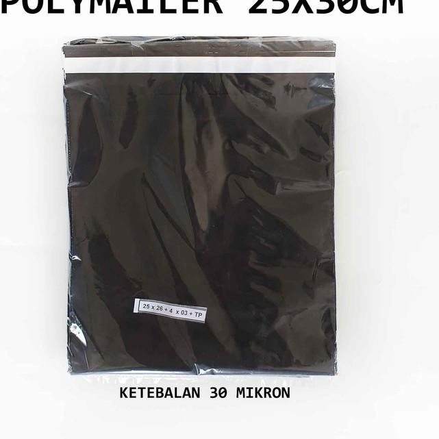 

bgs-257 100pcs Polymailer 25x30 cm (tipis) / Amplop Plastik hitam dengan seal