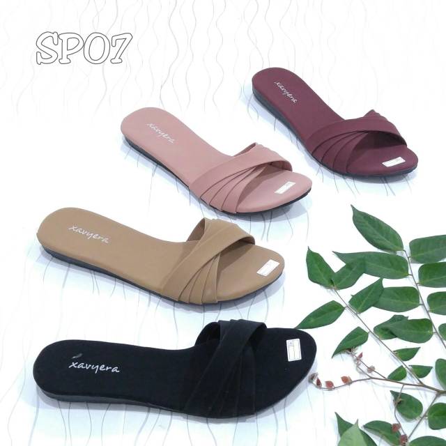 BORNEO SLIP ON SENDAL  WANITA TEPLEK LUCU XAVYERA SP07