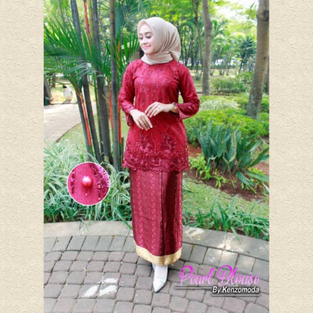 Bluose tile mutiara baju kurung muslim baju pesta