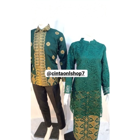 Baju pesta songket Palembang, Baju songket Palembang, baju couple songket Palembang brukat