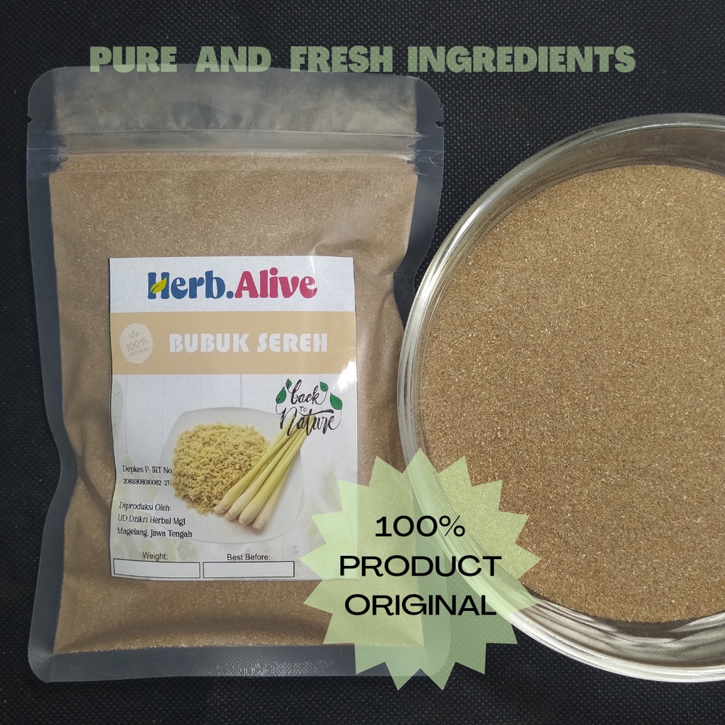 

SEREH MURNI KWLITAS SUPER / SERAI BUBUK / CYMBOPOGON CITRATUS 50 - 100 GRAM