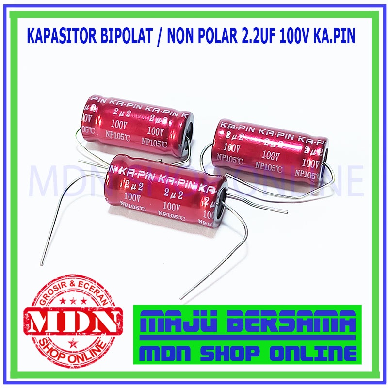 Kapasitor Bipolar Non polar Nonpolar 2.2uf 100v - 2u2 100 Volt KA.PIN