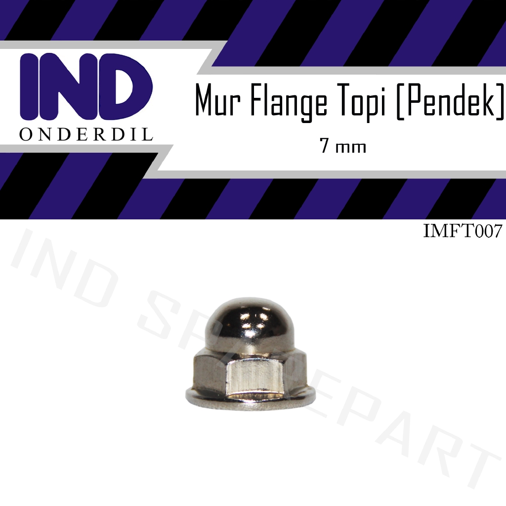 Mur Flange Nut Topi Pendek M7-M 7 Kunci 11 mm