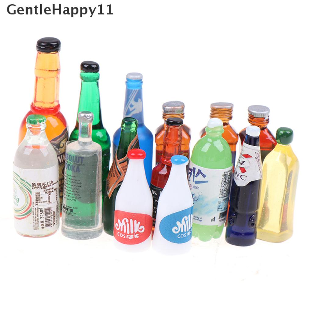 Gentlehappy 5Pcs / Set Mainan Miniatur Botol Minuman Skala 1: 12 Untuk Aksesoris Dapur Rumah Boneka