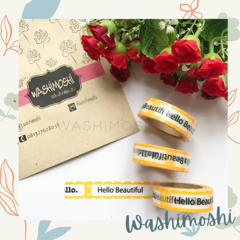 

Washimoshi Masking Washi Tape Hello Yellow (10 meter)
