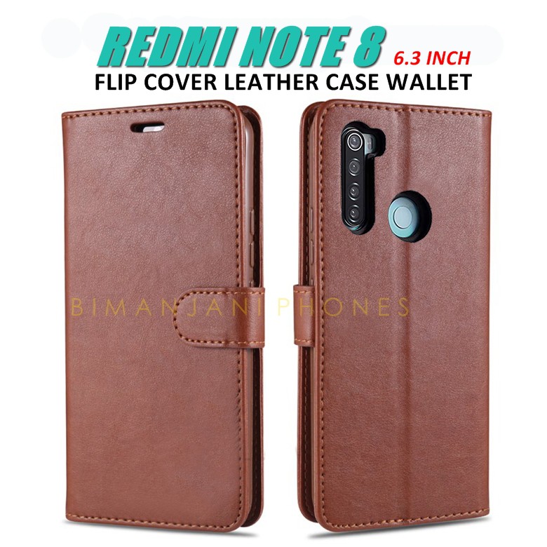 Redmi Note 8 - Redmi Note 8 Pro Flip Cover Leather Case Wallet - Kesing Dompet Kulit