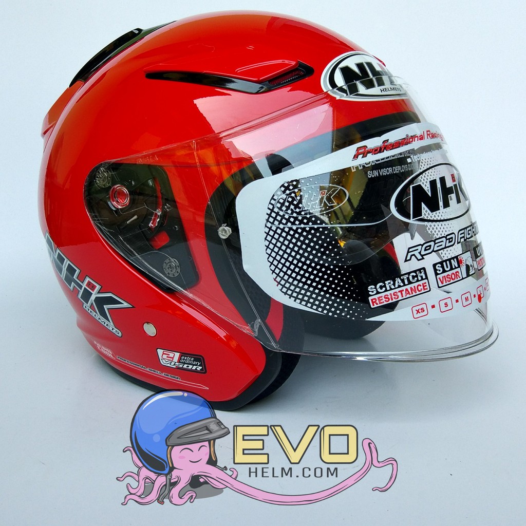 NHK R1_SOLID FIRE RED (DOUBEL VISOR)