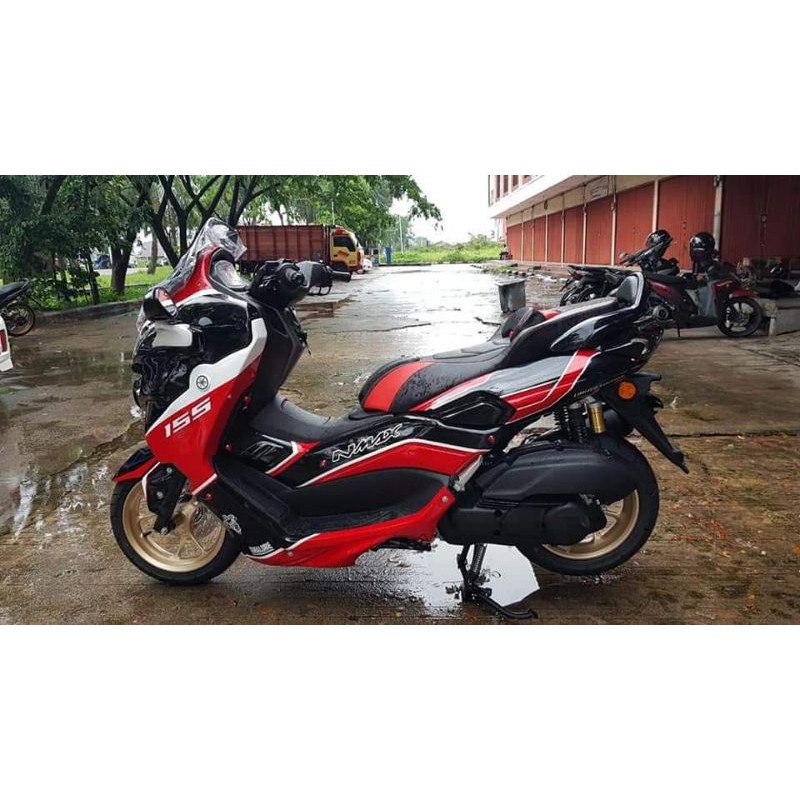 Paket Bodi Body Yamaha All New Nmax Facelift Predator Full Set ( 2019-2023 ) Grafist Hitam merah put