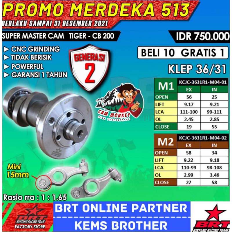 CAM BRT TIGER NOKEN AS BRT GENERASI 2 UNTUK KLEP 3631