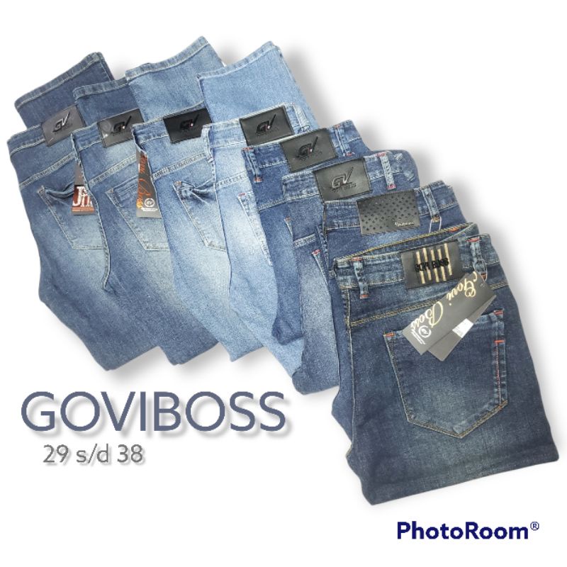 Celana Panjang jeans pria GOVIBOSS slimfit stretch original import