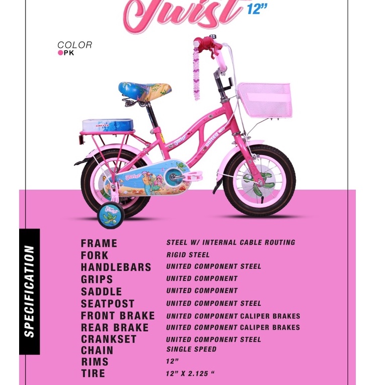 sepeda anak twist 12 united