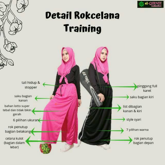 Koleksi Rok Celana Training El Qirnie Collection