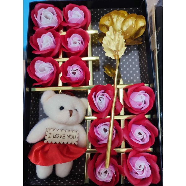 Kado Kotak Bunga Mawar Boneka Hadiah Valentine Gift Ultah Ibu Istri Pacar Ulang Tahun Kekasih Rose Box Flower Buket Bunga