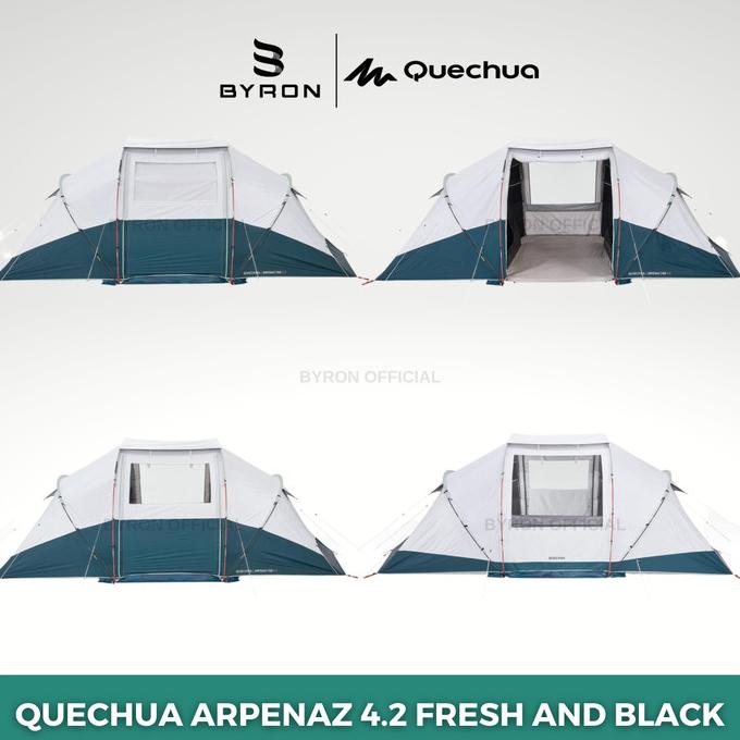 Quechua Tenda Arpenaz Family 4.2 Fresh&Black Untuk 4-6 Orang - 2 Kamar