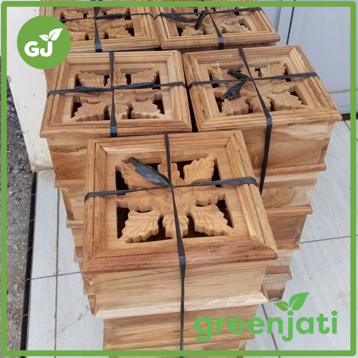 Loster Jati Roster Loster Ukir Kayu Jati 20x20cm Ornamen Ukir Jati