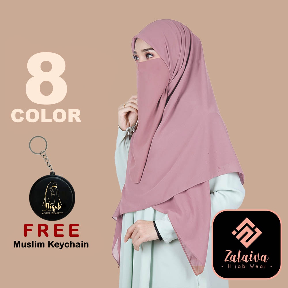 ✏️Jilbab Segiempat 130x130 dan 150x150 Hijab Khimar - Set Cadar 2 Layer Tanpa Jahitan Bawah Mata