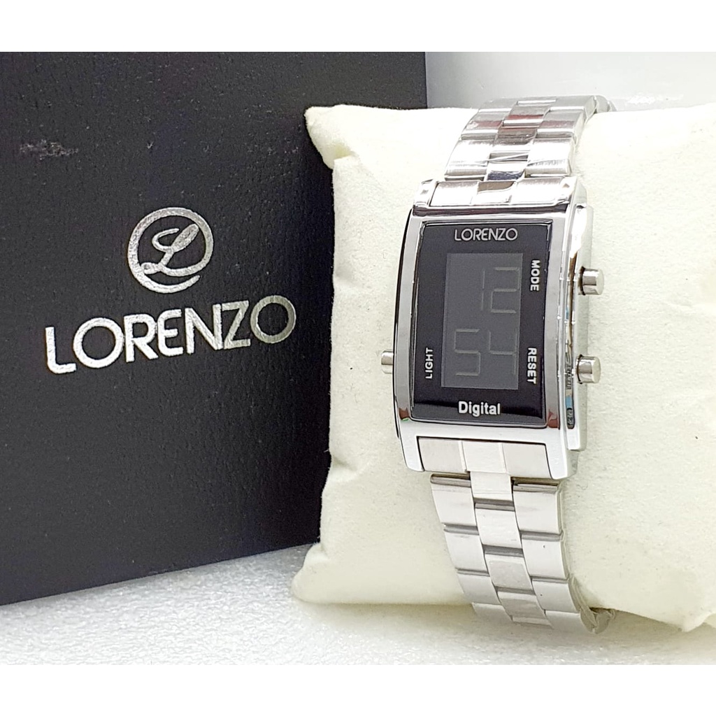 JAM TANGAN WANITA LORENZO ORIGINAL RANTAI DIGITAL - DIAMETER 2,6 CM