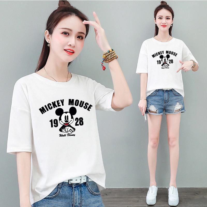 Oversize Tee Tshirt Model Longgar Untuk Wanita Motif Mickey 1928