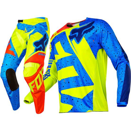 super seler JERSEY SET FOX NIRV FLUO. BAJU TRAIL ADVENTURE CROSS MTB DOWNHILL MOTOCROSS RACING KTM