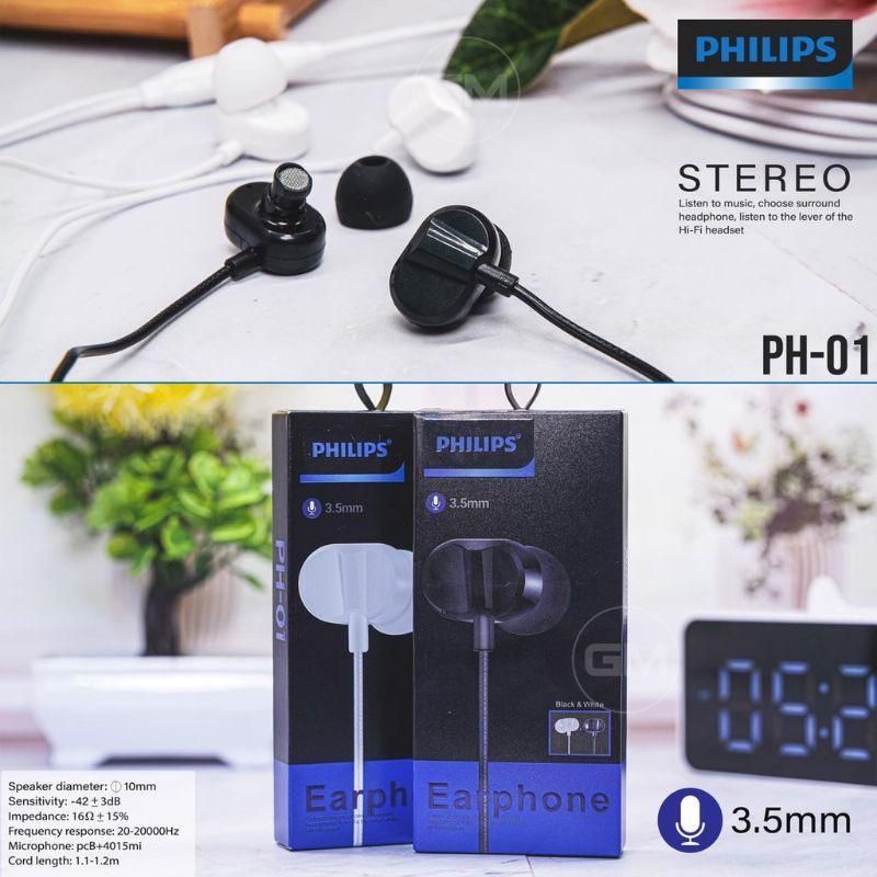 (OM) HF HEADSET PHILIPS PH-01 STREO BASS PACKING IMPORT