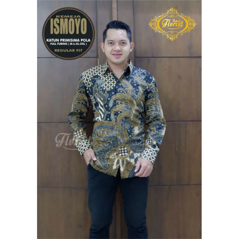 Ismoyo kemeja batik pria lengan panjang atasan batik by florist