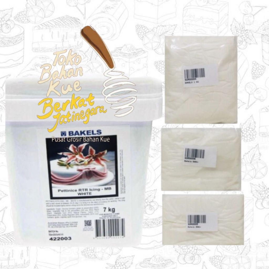 

FONDANT BAKELS WHITE REPACK 1 KG / GULA DEKOR