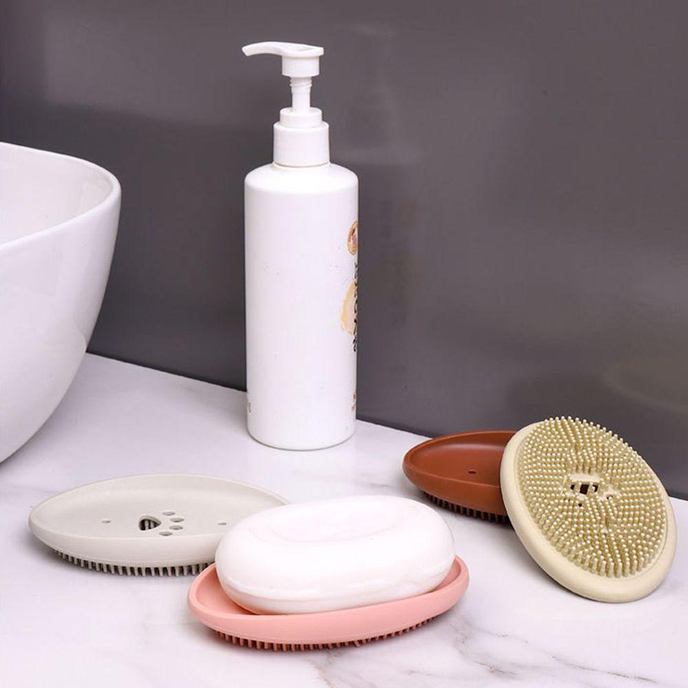 Populer Tempat Sabun Silikon Kualitas Tinggi Rak Penyimpanan Gantung Kamar Mandi Dapur Organizer Drain Soaps Shelf