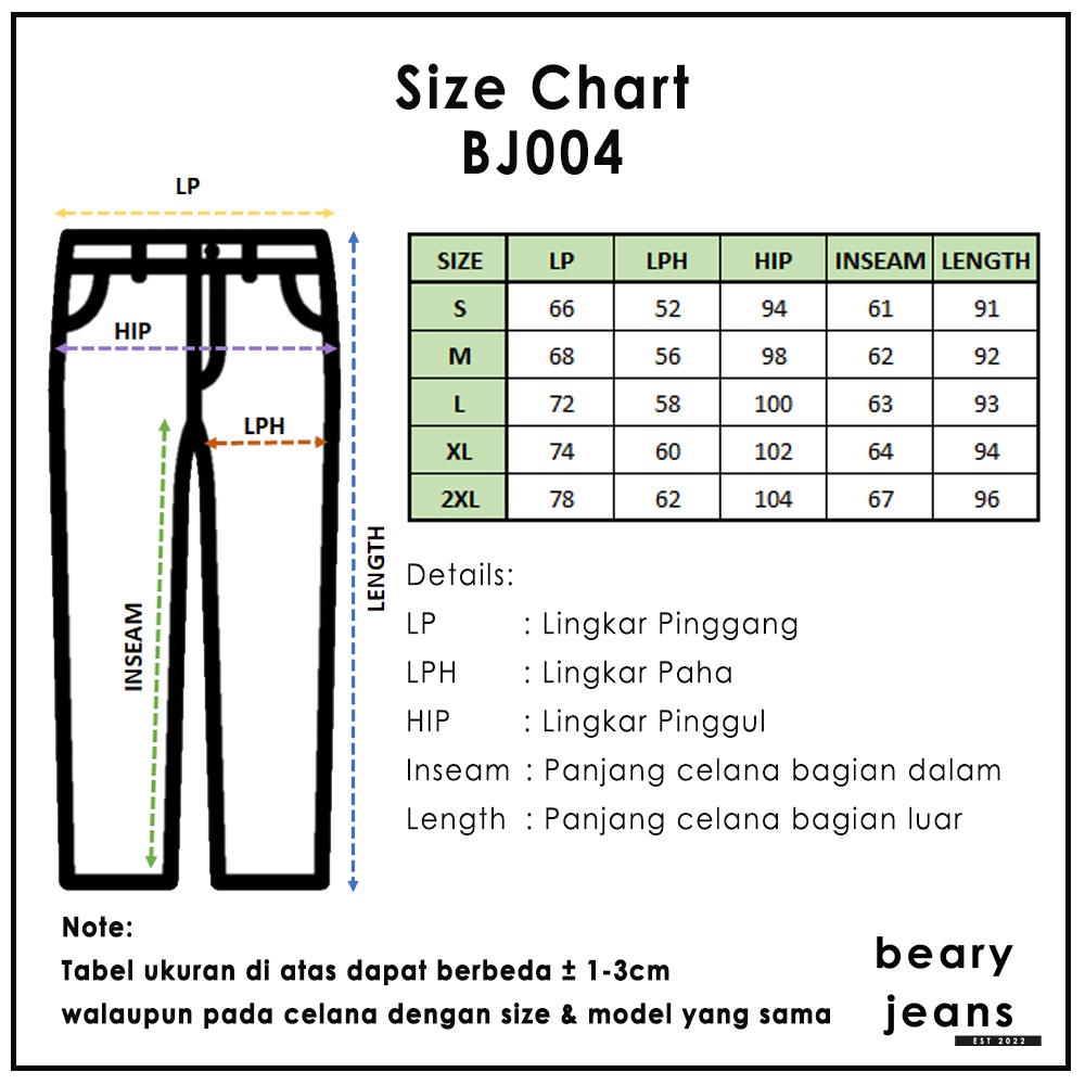 BEARYJEANS Highwaist Kulot Jeans Wanita Celana Jeans Culottes Jeans Basic  - BJ004