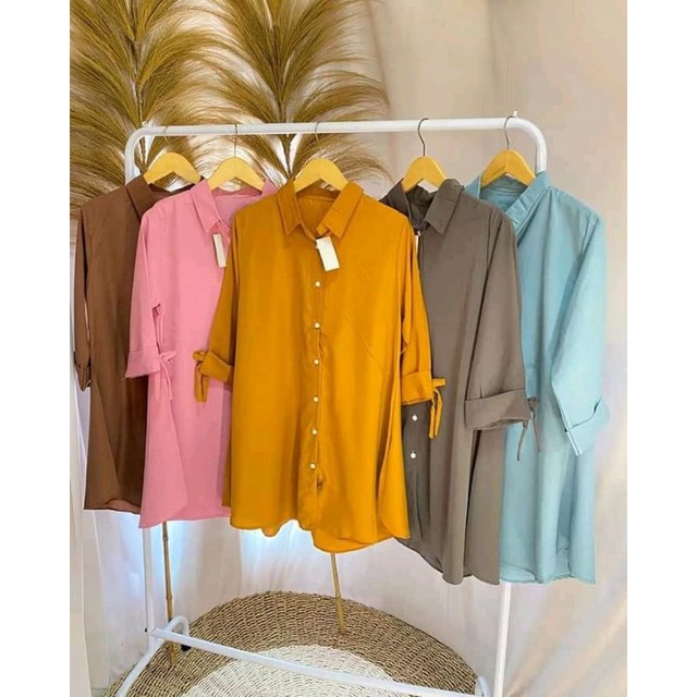 OOTD KEMEJA POLOS WANITA / KEMEJA BASIC / KEMEJA POLOS LENGAN PANJANG