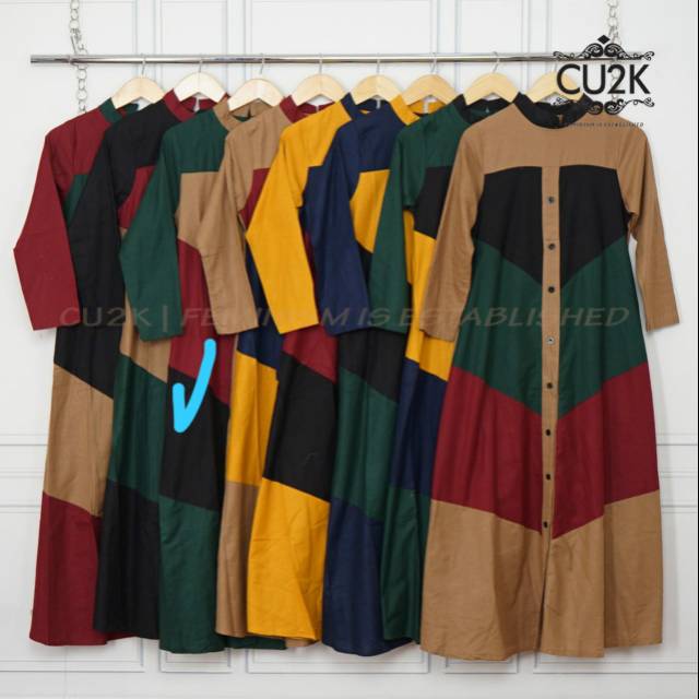 Gamis cucuk bahan line