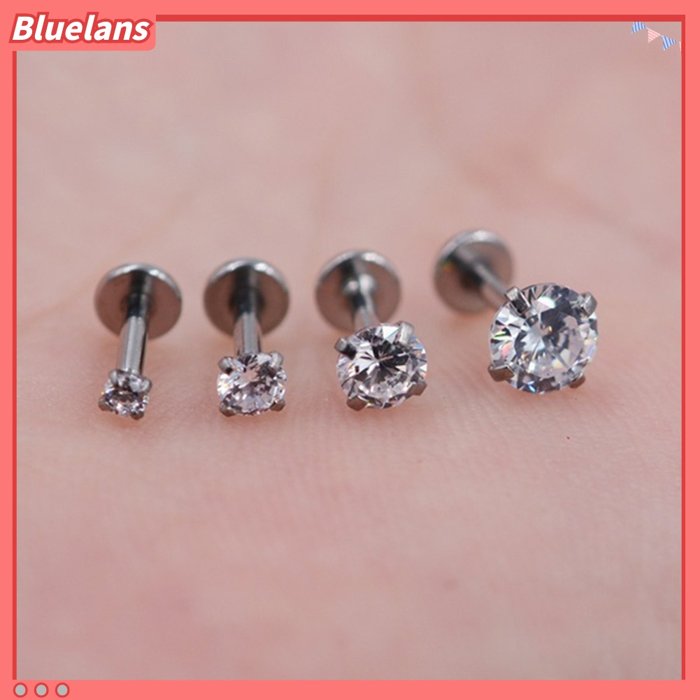 1 Pc Anting Tindik Bibir Telinga Bahan Cubic Zirconia Untuk Unisex