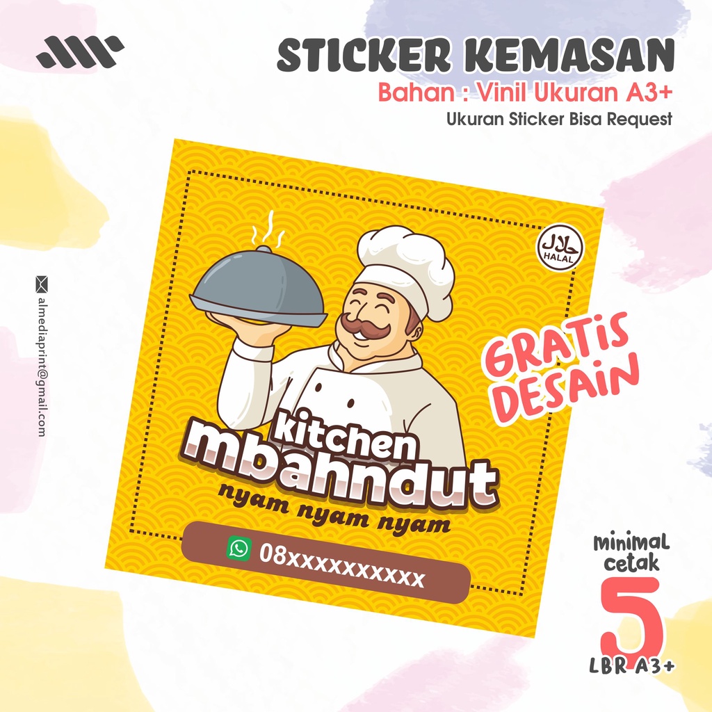 

Cetak Sticker Stiker Label Kemasan Vinyl Perlembar A3+ (GRATIS DESAIN)