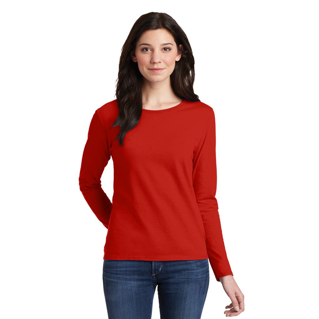 LENGAN PANJANG CEWEK KAOS LADIES warna MERAH CABE HOF Kaos Cewek Polos KR