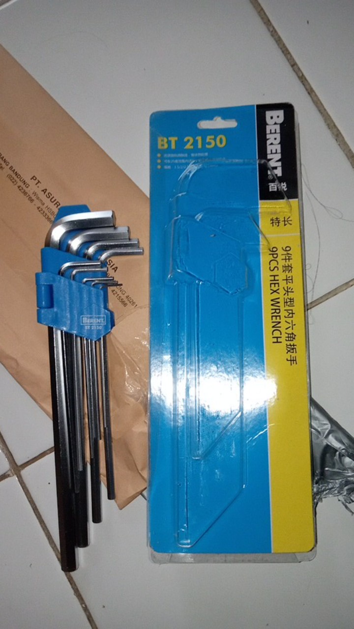 Berent Kunci L Set Panjang Hex Key 9 Pcs Long Bt2150