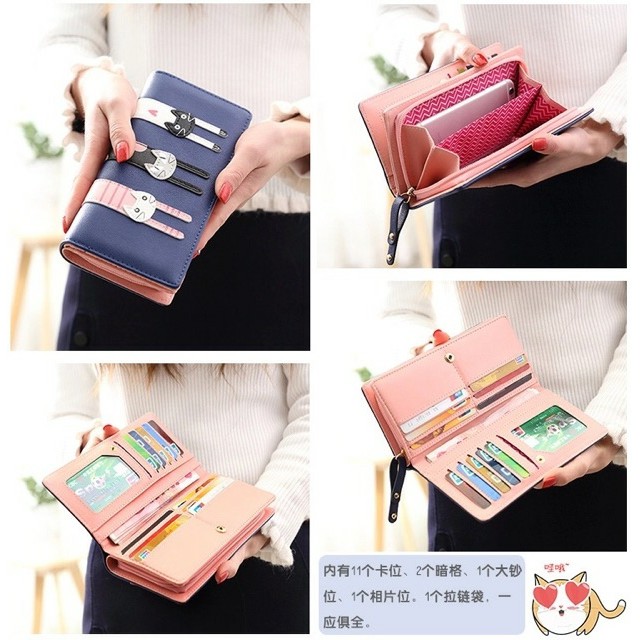 MJS 093 - Wallet / Dompet Wanita Lipat Panjang fashion korea Triple Cat