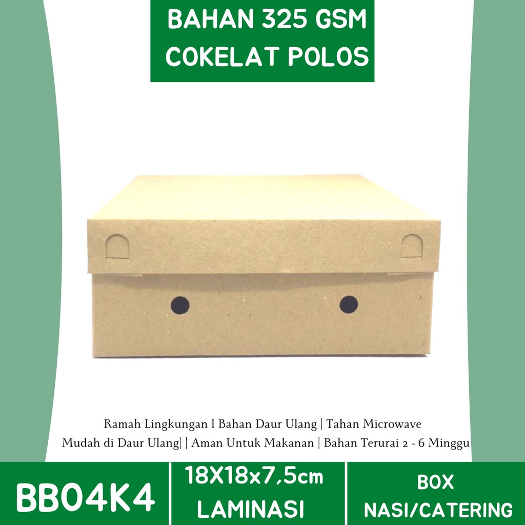 Box Nasi Kotak Dus 18x18 Dus Nasi Kotak (BB4K4-Laminasi)