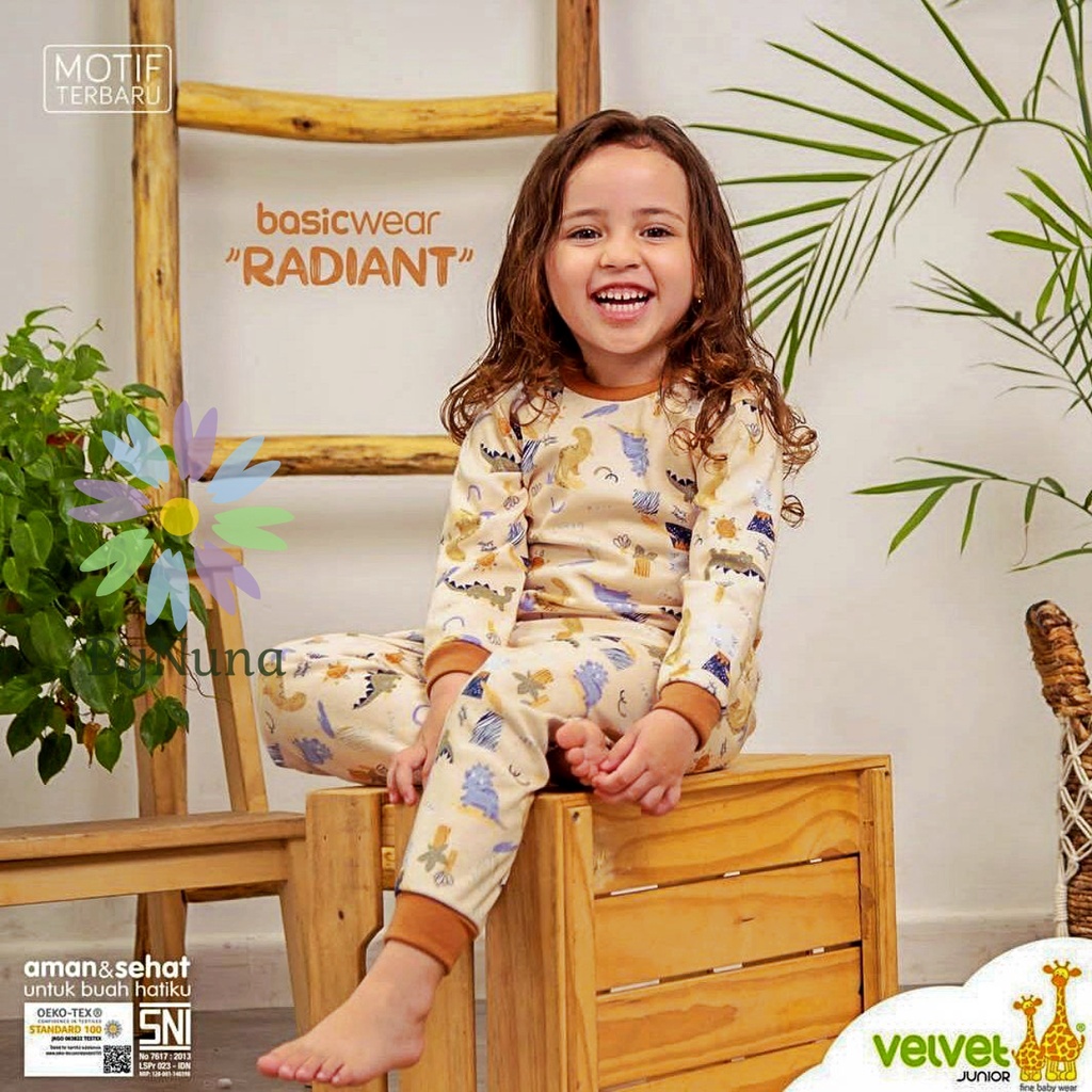 SETELAN BAJU & CELANA PANJANG BASIC WEAR Velvet Junior model SERI "RADIANT" ByNuna Kids
