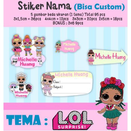 

sticker nama anak waterproof/label nama anak lucu/label nama anak custom
