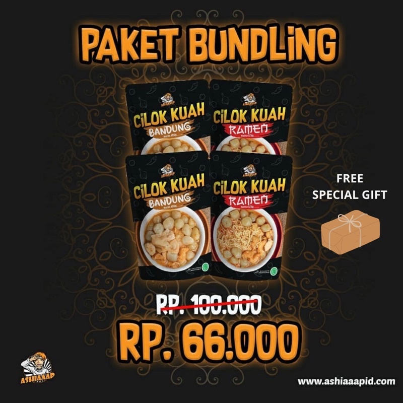 

FREE SPECIAL GIFT PAKET BUNDLING ASHIAAAP | PAKET BUNDLING ASHIAAAP CILOK KUAH BANDUNG | CILOK RAMEN