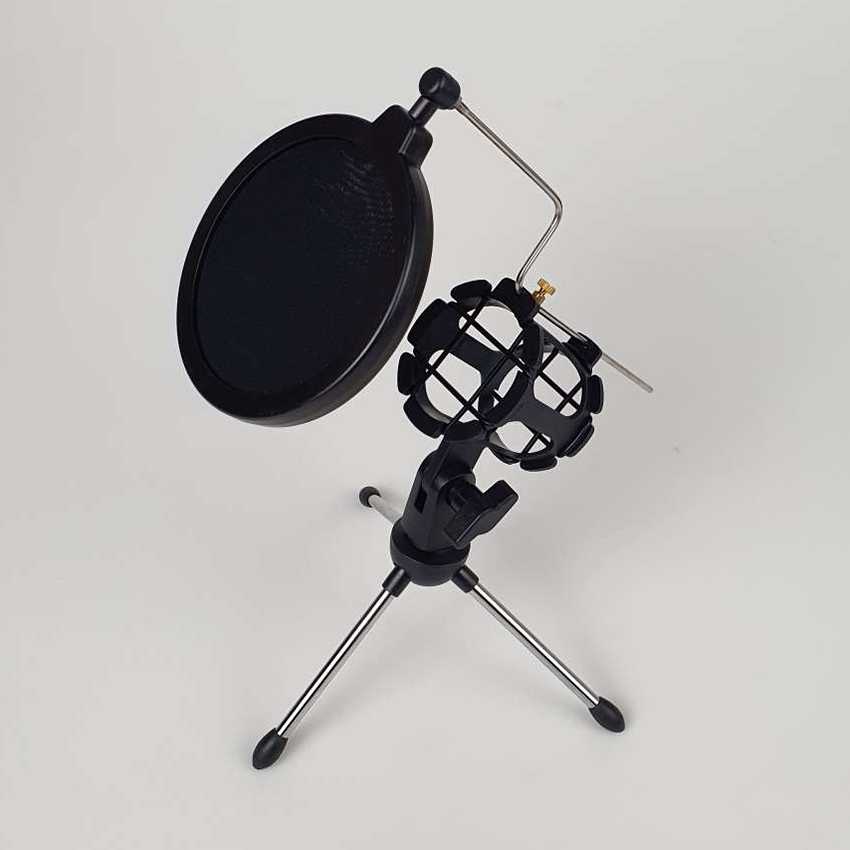 Zeepin Mini Tripod Stand Mikrofon Universal dengan Pop Filter - F-9