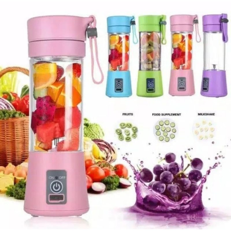 MAKASSAR V41 Blender botol 6 mata pisau juice blender mini usb portable otomatis elektrik blender jus bisa di cas